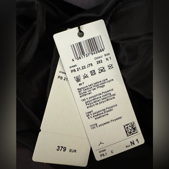 Marc Cain Sports Dress Faux Leather with Belt Burgundy Size N1 NWT - Picture 3 of 9